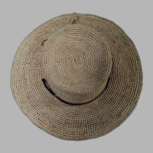 San Diego Co Women's Kettle Brim Hat 100% Natural Raffia Straw Hat 4” Brim